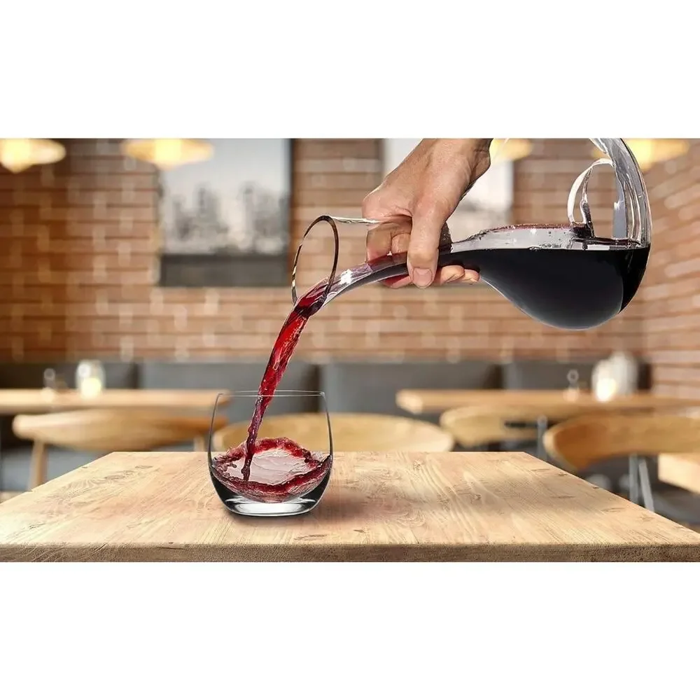 Eternal Living 5pc Wine Decanter Set with 4 Stemless Wine Glasses New In Box